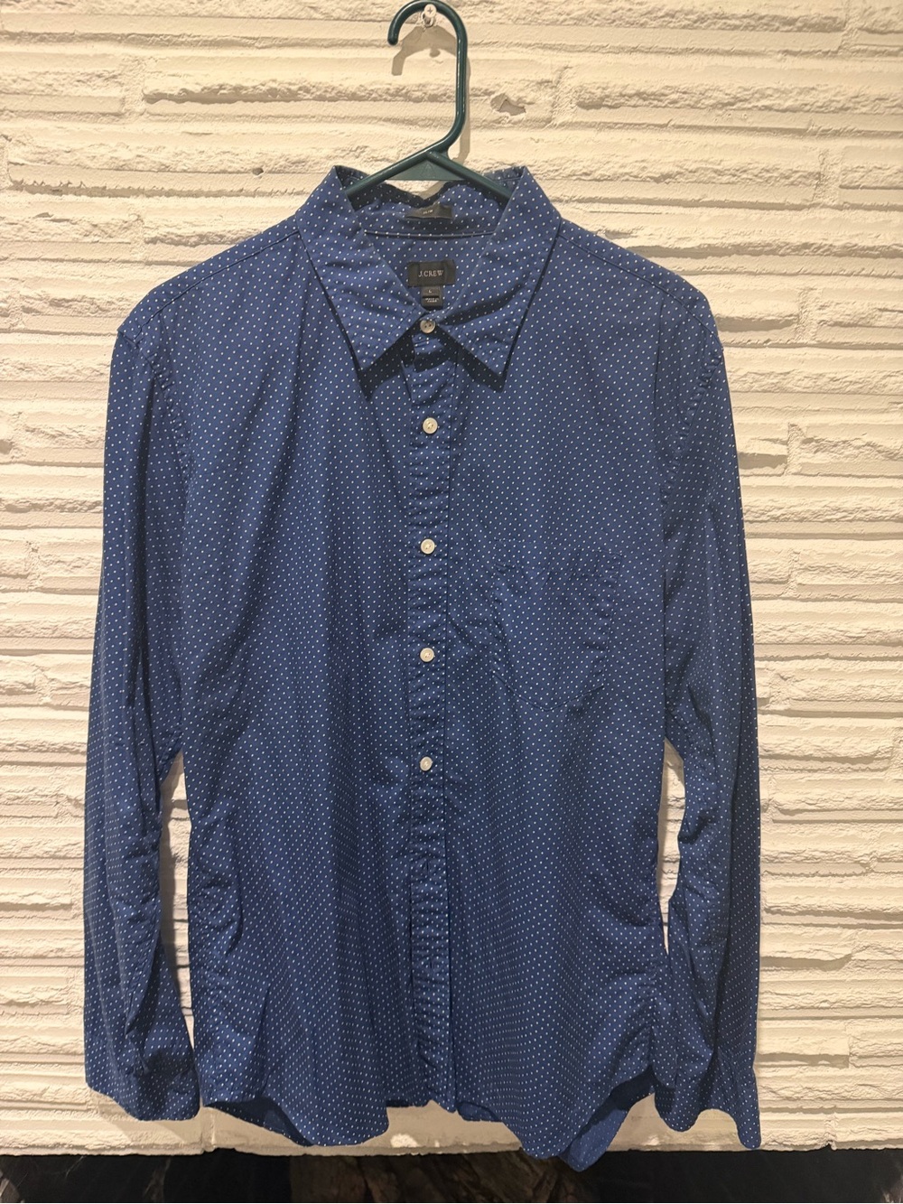 JCrew Men's Blue Micro-Print Button-Up Shirt